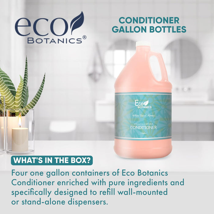 Eco Botanics Hotel Conditioner | 1 Gallon | Designed to Refill Soap Dispensers | by Terra Pure (Set of 4)