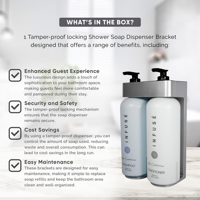 Acquavera Double Bracket (Silver) with Infuse White Tea and Coconut Shampoo and Body Wash