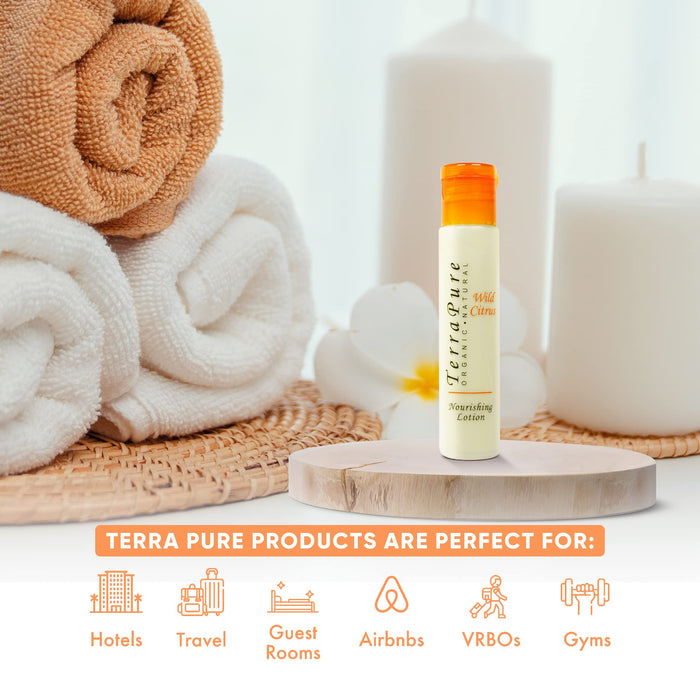 Terra Pure Wild Citrus Lotion, Travel Size Hotel, 1 oz (Case of 250)