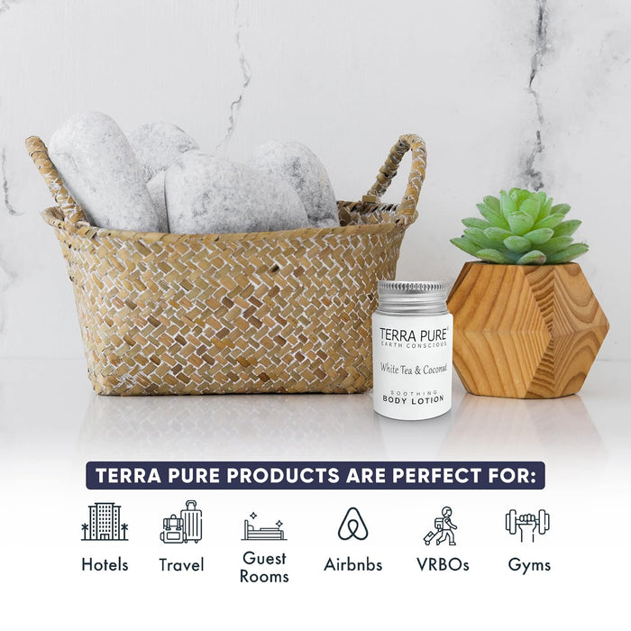 Terra Pure White Tea & Coconut Lotion, Travel Size Hotel Amenities, 1 oz. (Case of 100)