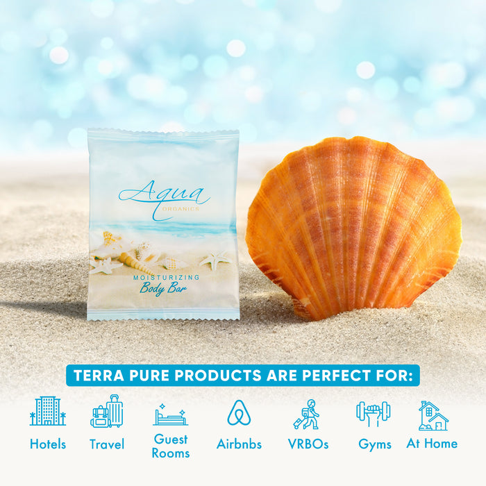 Aqua Organics Bar Soap, Travel Size Beach Hotel Amenities, 1 oz (Case of 100)