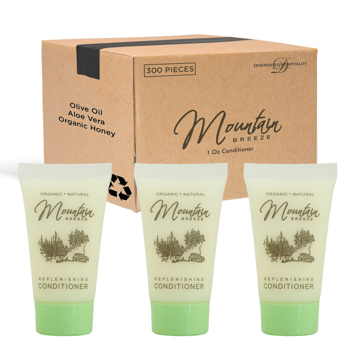 Mountain Breeze Conditioner, Hotel Toiletries Bulk,1 oz., Travel Size Conditioner, Amenities for Guest Hospitality, Motel, AirBnB, Gym, Luxury (Case of 300)