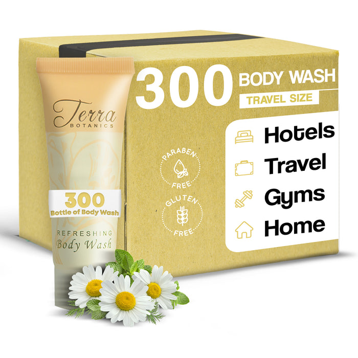 Terra Botanics Body Wash, 1 Oz. Frosted Tube With Flip Cap With Organic Honey And Aloe Vera (Case of 300)