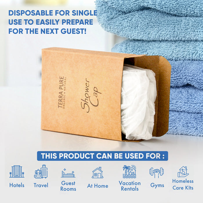 Terra Pure Green Tea Shower Cap Recycled Paper, Soy Ink Box (Case of 500)