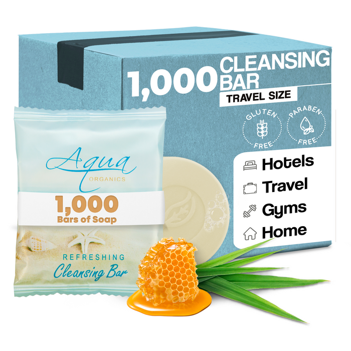 Aqua Organics Bar Soap, Travel Size Beach Hotel Amenities, 0.5 oz (Case of 1000)
