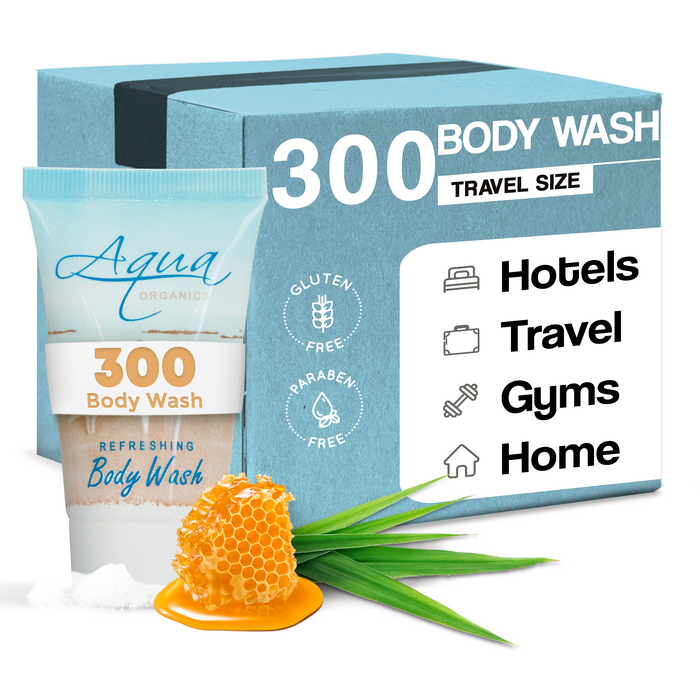 Aqua Organics Body Wash, Travel Size Beach Hotel Amenities, 1 oz (Case of 300)