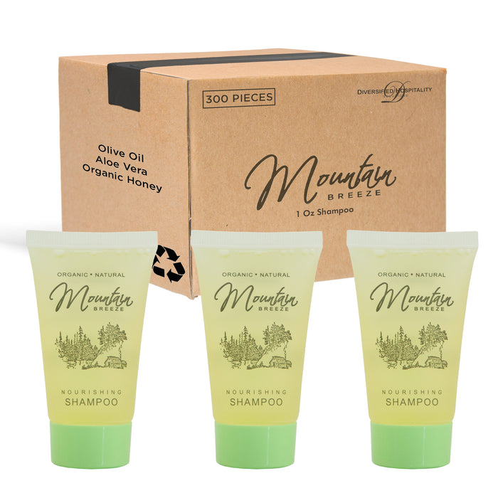 Mountain Breeze Shampoo, Hotel Toiletries Bulk, 1 oz., Travel Size Shampoo Amenities for Guest Hospitality, Motel, AirBnB, Gym, Luxury, Airport (Case of 300)
