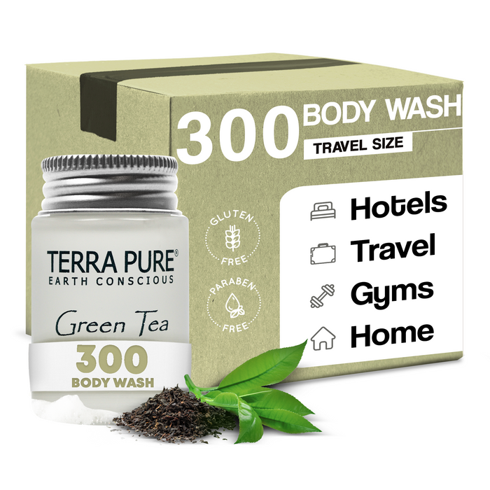 Terra Pure Green Tea Body Wash, 1 oz. In Jam Jar With Organic Honey And Aloe Vera (Case of 300)