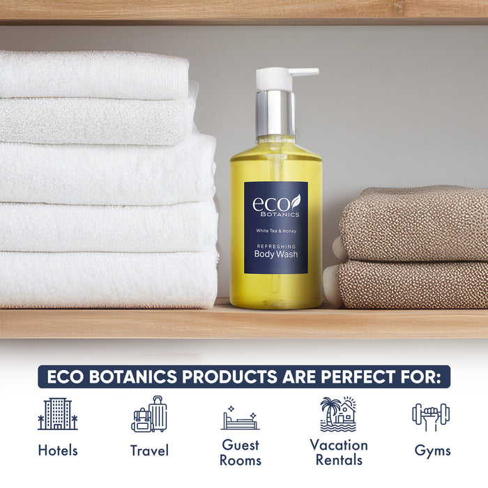 Eco Botanics Body Wash, Retail Size Hotel Amenities, 10.14 oz. (Single)