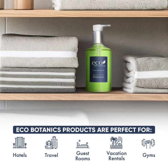 Eco Botanics Shampoo, White Tea & Honey Retail Size Hotel Amenities, 10.14 oz. (Single)