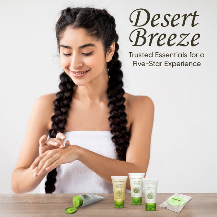 Desert Breeze Hotel Soaps and Toiletries Bulk Set | 1-Shoppe All-In-Kit Amenities for Hotels | 1oz Hotel Shampoo & Conditioner, Body Wash, Body Lotion & Bar Soap | Travel Size Toiletries 300 Pieces