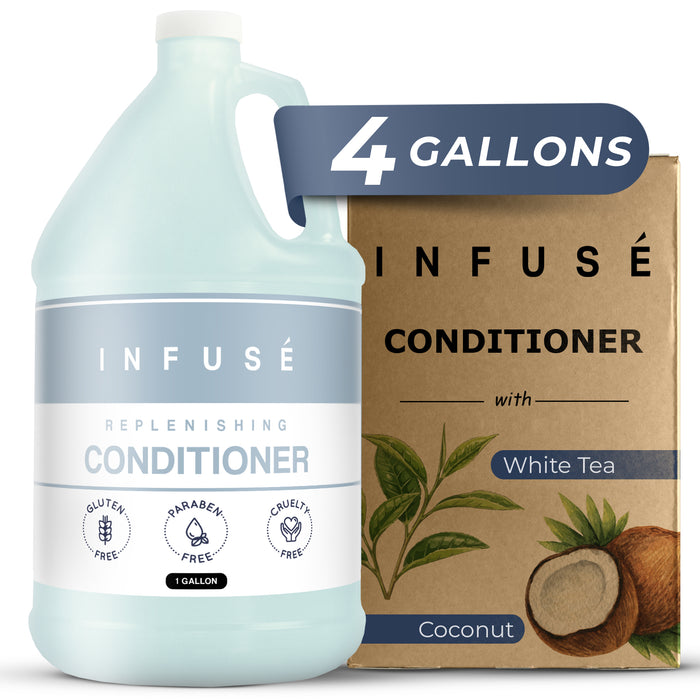Infuse Hotel Conditioner | 1 Gallon | Designed to Refill Soap Dispensers | by Terra Pure (Set of 4)