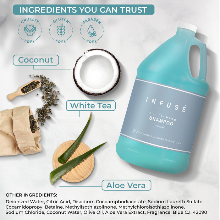 Terra Pure Infuse Hotel Shampoo | 1 Gallon | Designed to Refill Soap Dispensers (Set of 4)