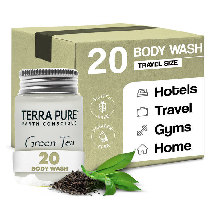 Terra Pure Body Wash, Travel Size Hotel Amenities, 1 oz. (Case of 20)
