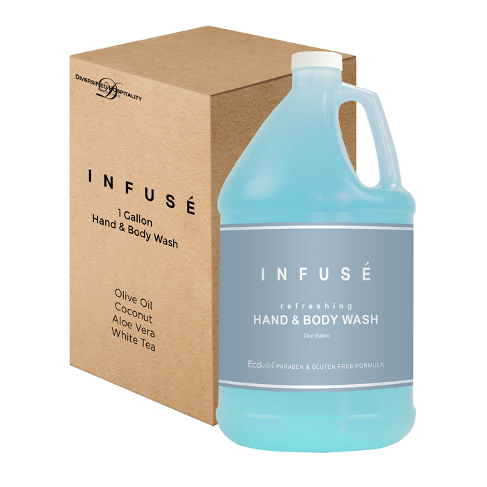 Hand/Body Wash | Infuse White Tea & Coconut Hotel | 1 Gallon | For Hospitality & Vacation Rentals to Refill Dispensers | (Single Gallon)