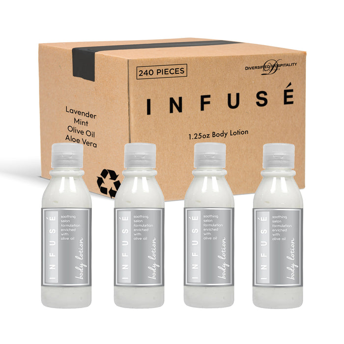 Infuse Lavender Mint Body Lotion | Made in the USA | Hotel Size Toiletries Bulk | Travel-Size 1.25 oz (Case of 240)