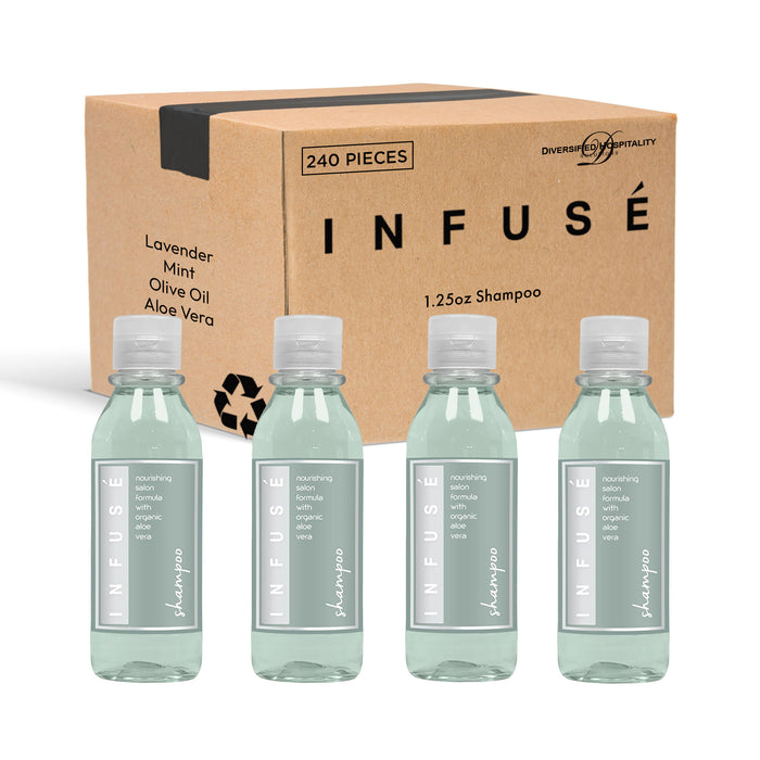 Infuse Lavender Mint Shampoo | Made in the USA | Hotel Size Toiletries Bulk | Travel-Size Hotel 1.25 oz (Case of 240)