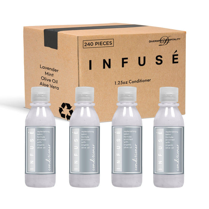 Infuse Lavender Mint Conditioner | Made in the USA | Hotel Size Toiletries Bulk | Travel-Size 1.25 oz (Case of 240)