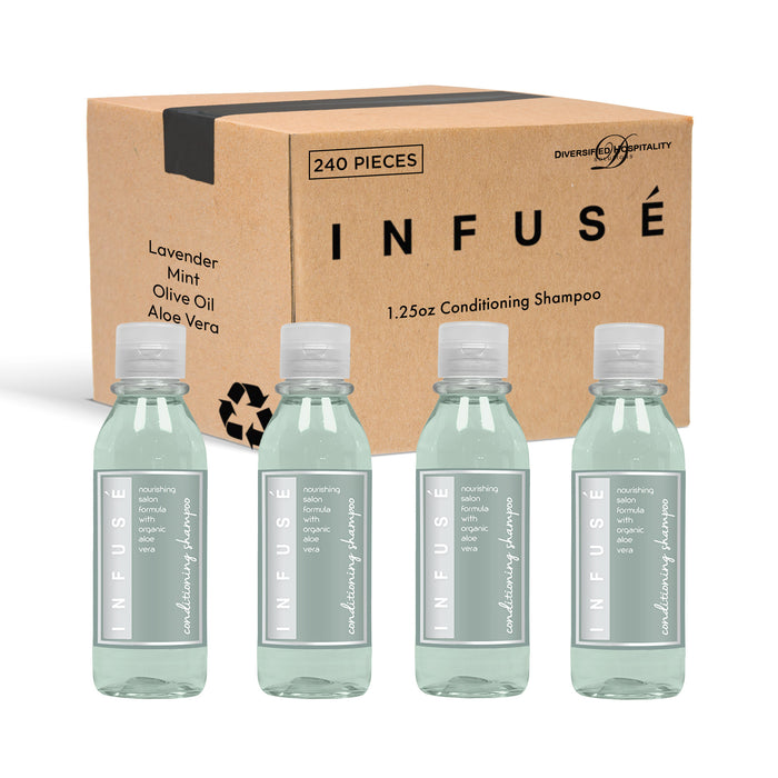 Infuse Lavender Mint Conditioning Shampoo | Made in the USA | Hotel Size Toiletries Bulk | Travel-Size 1.25 oz (Case of 240)