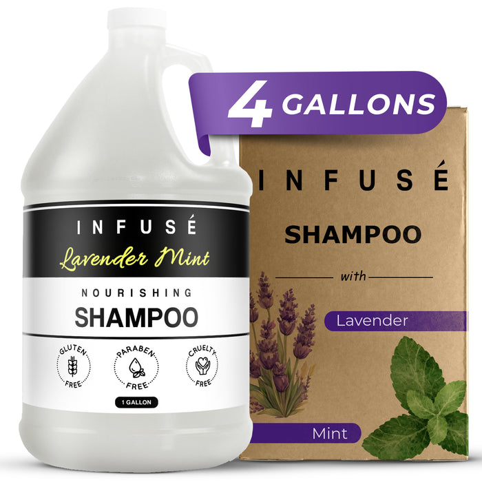 Shampoo | Infuse Lavender Mint Hotel | 1 Gallon | For Hospitality & Vacation Rentals to Refill Dispensers | (4 Gallons)