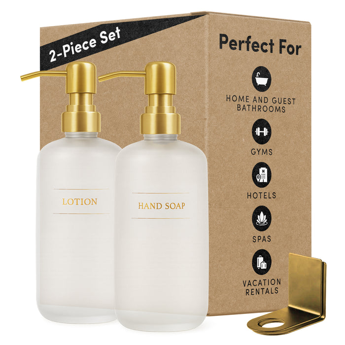 Diversified Hospitality Solutions Clear Plastic Bottle | Refillable Wall Mount Liquid Soap Dispenser with No Drill Brackets | 16 oz Hand Soap and Lotion for every Bathroom | Two Bottles