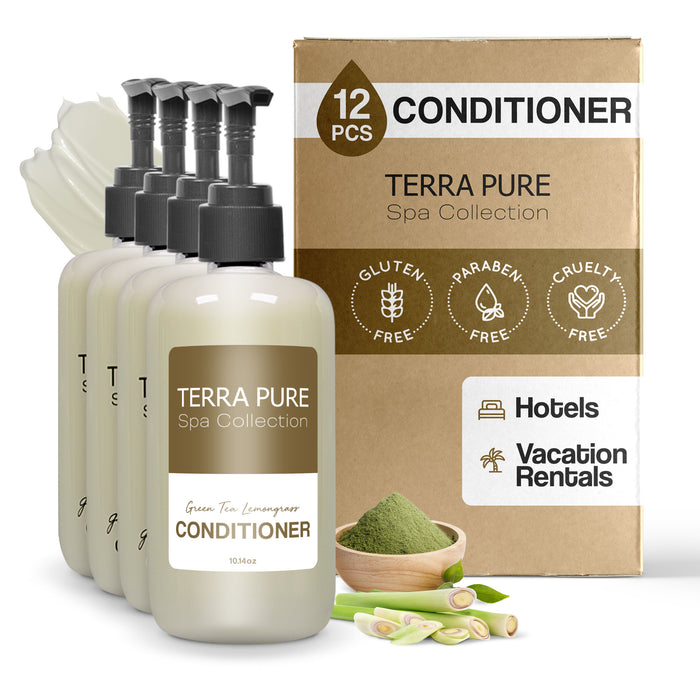 Terra Pure Conditioner | Spa Collection | Hotel Amenities in Pump Bottle | 10.14 oz. / 300 ml (Case of 12)