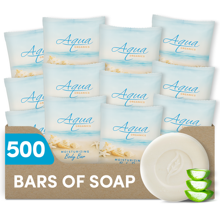 Aqua Organics Bar Soap, Travel Size Beach Hotel Amenities, 1 oz (Case of 500)