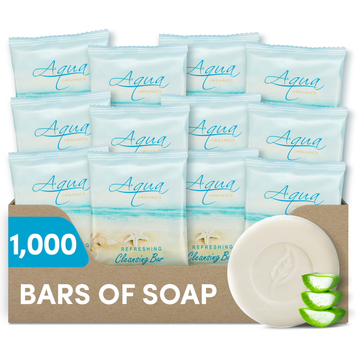 Aqua Organics Bar Soap, Travel Size Beach Hotel Amenities, 0.5 oz (Case of 1000)