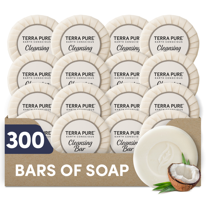 Terra Pure Aloe and Olive Oil Bar Soap, Travel Size Hotel Amenities, 1.25 oz (Pack of 300)