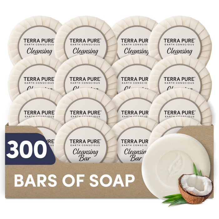 Terra Pure Aloe and Olive Oil Bar Soap, Travel Size Hotel Amenities, 0.6 oz (Pack of 300)