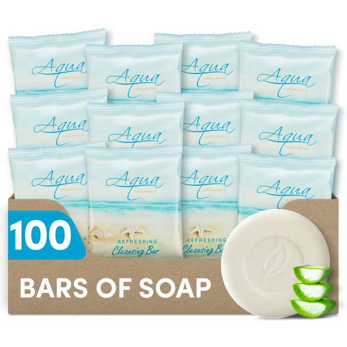 Aqua Organics Bar Soap, Travel Size Beach Hotel Amenities, 0.5 oz (Case of 100)