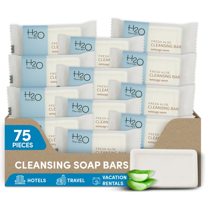 H2O Therapy Cleansing Bar, Travel Size Hotel Amenities, 0.5 oz (Case of 75)