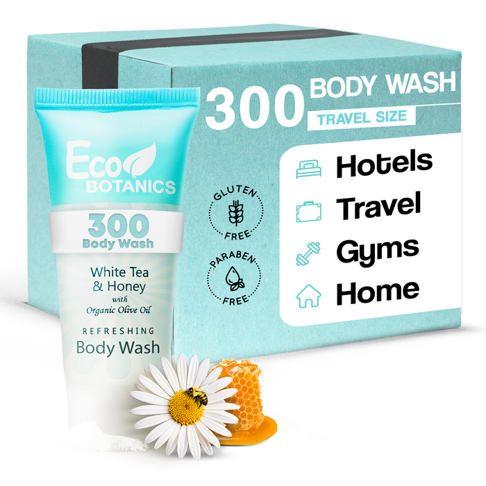 Eco Botanics Travel-Size Hotel Body Wash Soap, 0.85 oz. (Case of 300)