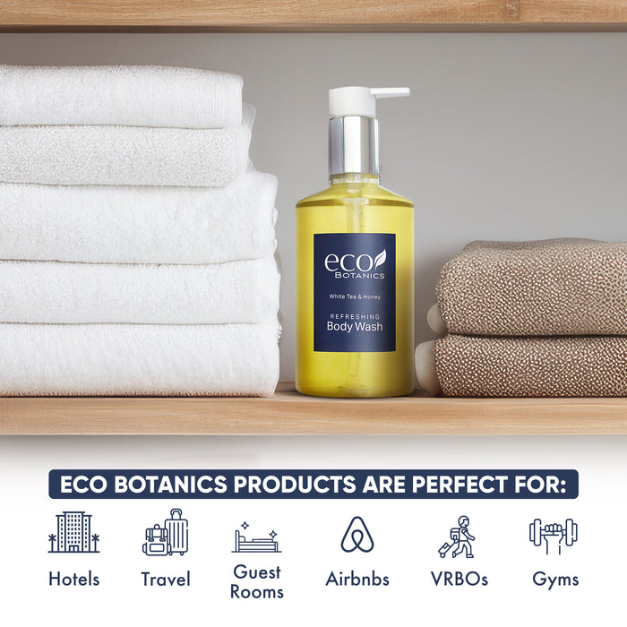 Eco Botanics Body Wash, Retail Size Hotel Amenities, 10.14 oz. (Case of 24)