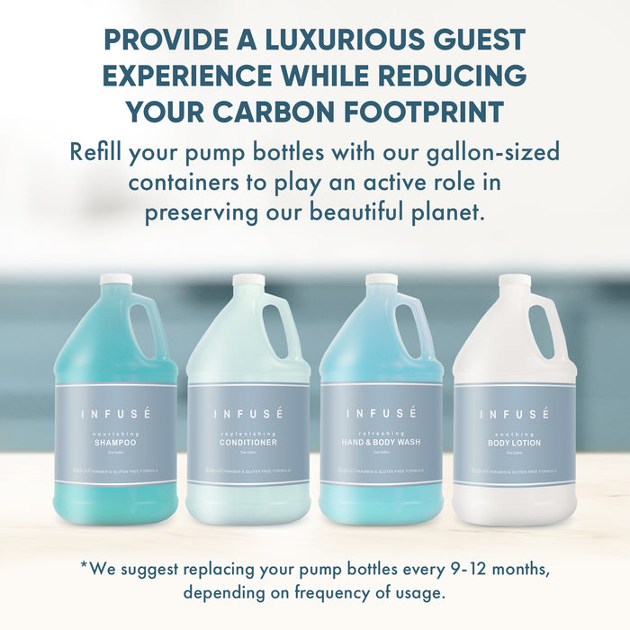 A 20 Piece EcoBox All-in-Kit of our Aquavera 10.14 oz. 300 ml Bottles--6 Shampoos, 4 Conditioners, 6 Body Washes, & 4 Lotions.