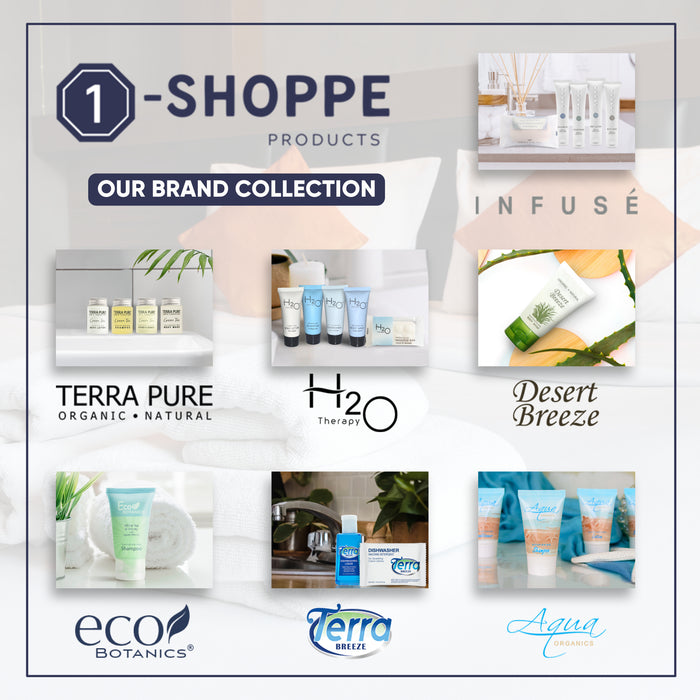 Aqua Organics 1.0 oz. Toiletries Set | 1-Shoppe All-In-Kit Amenities For Hotels, Airbnb & Rentals | Hotel Shampoo & Conditioner, Body Wash, Body Lotion | 80 Piece Travel Set