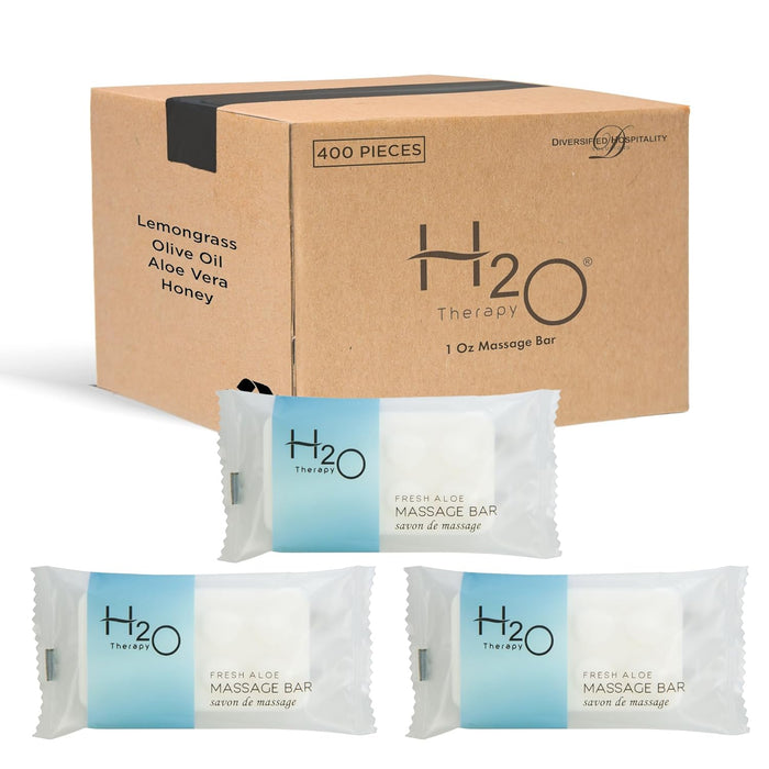 H2O Therapy Massage Bar Soap, Travel Size Hotel Amenities, 1 oz (Case of 300)