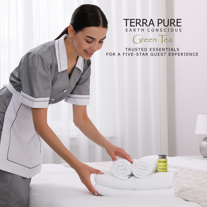 Terra Pure Green Tea Shampoo, 1.2 oz. In Jam Jar With Organic Honey And Aloe Vera (Case of 300)