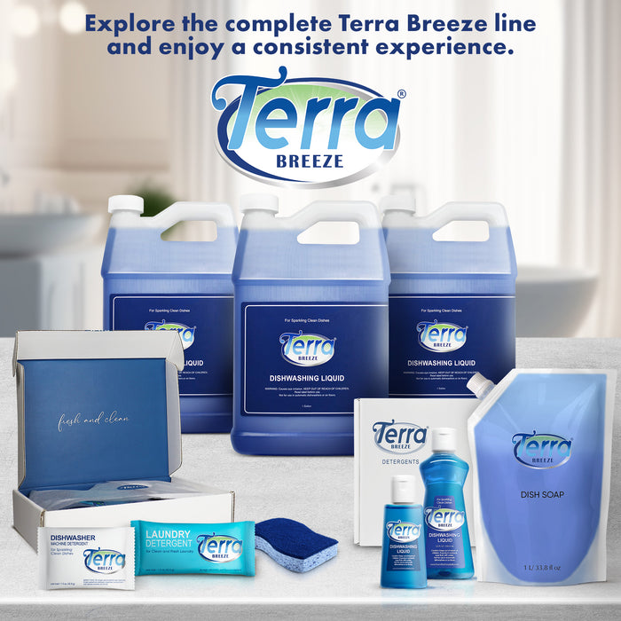 Terra Breeze Dish Soap Refill Bag | Non-Toxic, Gentle on Skin | Eco-Friendly Dishwashing Solution for Home Kitchens, Restaurants, and Vacation Rentals | 1 Liter Refill For Small Dispensers