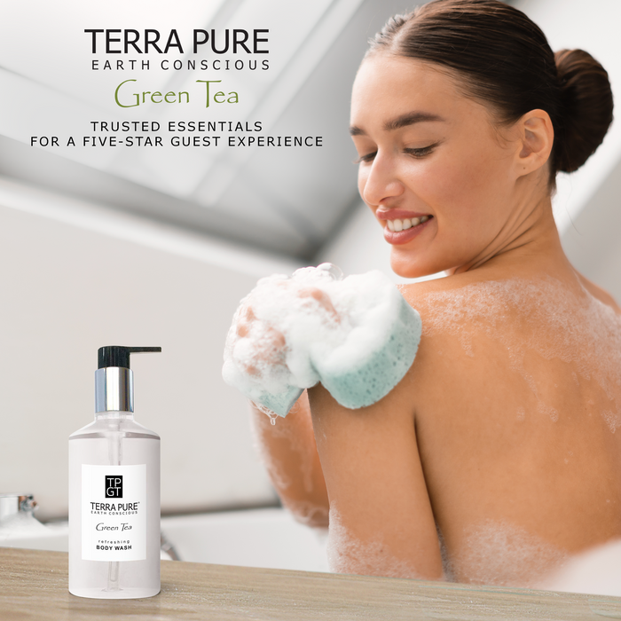 Terra Pure Green Tea Body Wash, 10.14 oz. With Organic Honey And Aloe Vera (Case of 24)