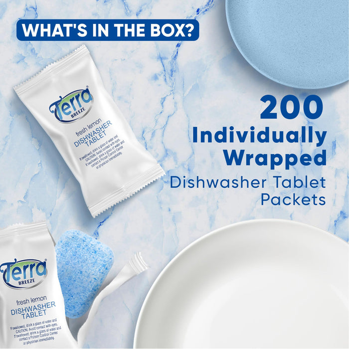 Terra Breeze 200-Count Dishwasher Detergent Pods, Bulk Hotel Supplies