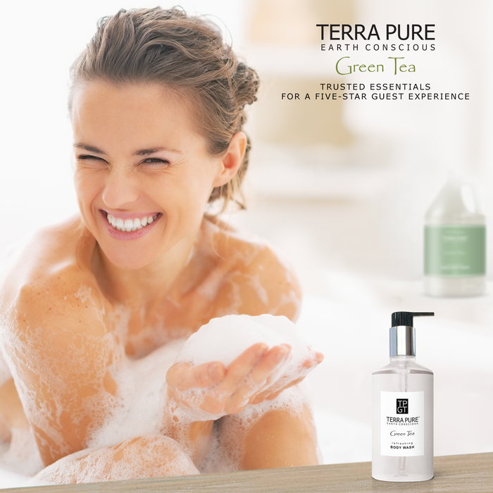 Terra Pure Hotel Body Wash / Hand Soap | Four Gallons | Designed to Refill Soap Dispensers | by Terra Pure (Set of 4)