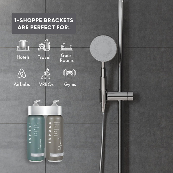 Acquavera Double Bracket (Silver) with Infuse Lavender Mint Shampoo and Body Wash