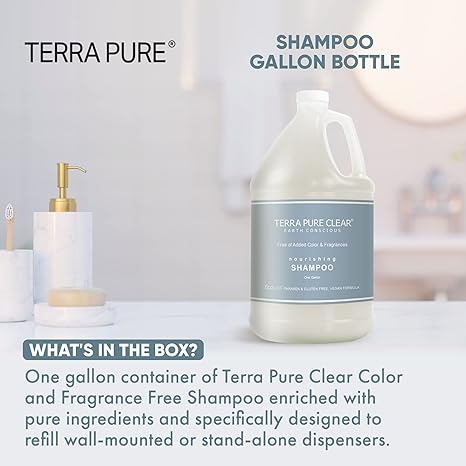 Terra Pure Clear Color and Fragrance Free Gallon Size Shampoo (Individual)