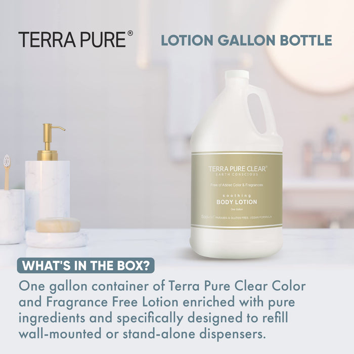 Terra Pure Clear Color and Fragrance Free Gallon Size Lotion (Individual)