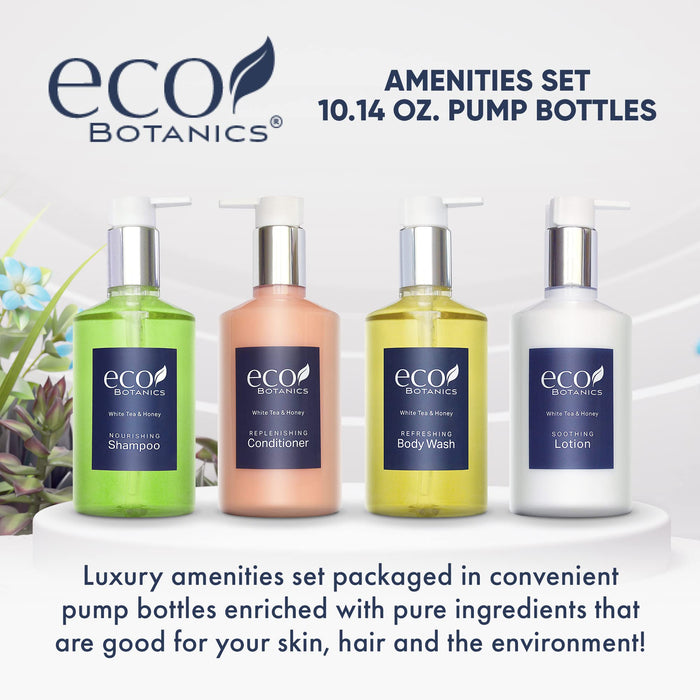 Eco Botanics,10.14 oz. Pumps (1 of Each) Shampoo, Conditioner, Hand/Body Wash, and Lotion (Set of 4)