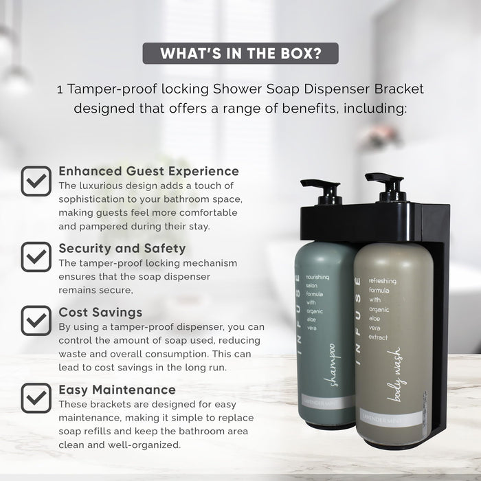 Acquavera Double Bracket (Black) with Infuse Lavender Mint Shampoo and Body Wash