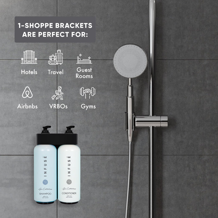 Acquavera Double Bracket (Black) with Infuse White Tea and Coconut Shampoo and Conditioner