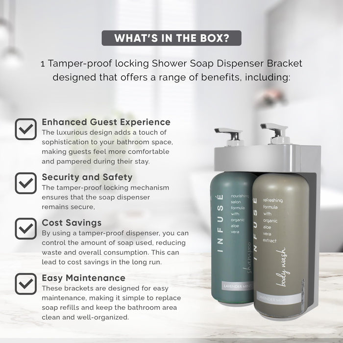 Acquavera Double Bracket (Silver) with Infuse Lavender Mint Shampoo and Body Wash