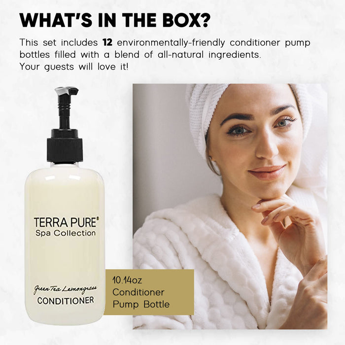 Terra Pure Conditioner | Spa Collection | Hotel Amenities in Pump Bottle | 10.14 oz. / 300 ml (Case of 12)